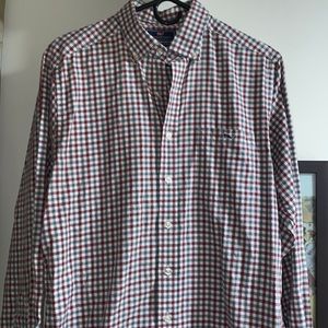 Vineyard Vines Gray and Ref checkered polo